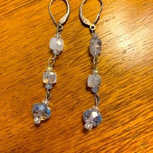 Moonstone and crystal 925 earrings